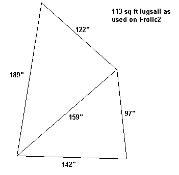 113 sq ft lugsail